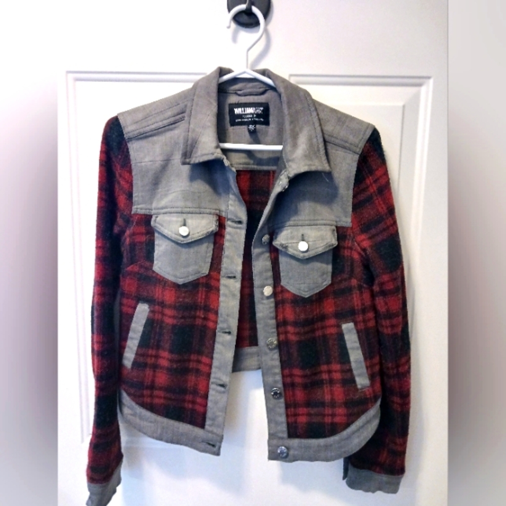 Timberlake designed Sussex Gray Sky Plaid Cropped Jacket